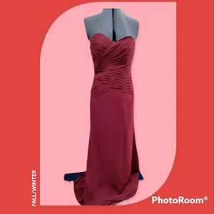 Alfred Angelo burgandy strapless sweetheart neckline floor length evenin…